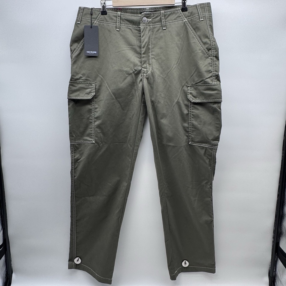 True Religion Cargo Pants Men's 36 Kalamata Green Style 700820 MSRP $169 NWT